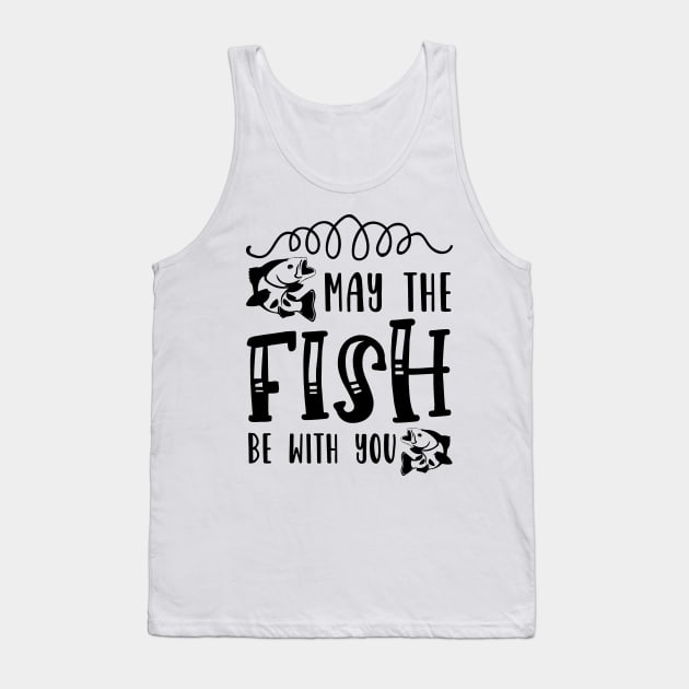 Less Talk More Fishing - Gift For Fishing Lovers, Fisherman - Black And White Simple Font Tank Top by Famgift